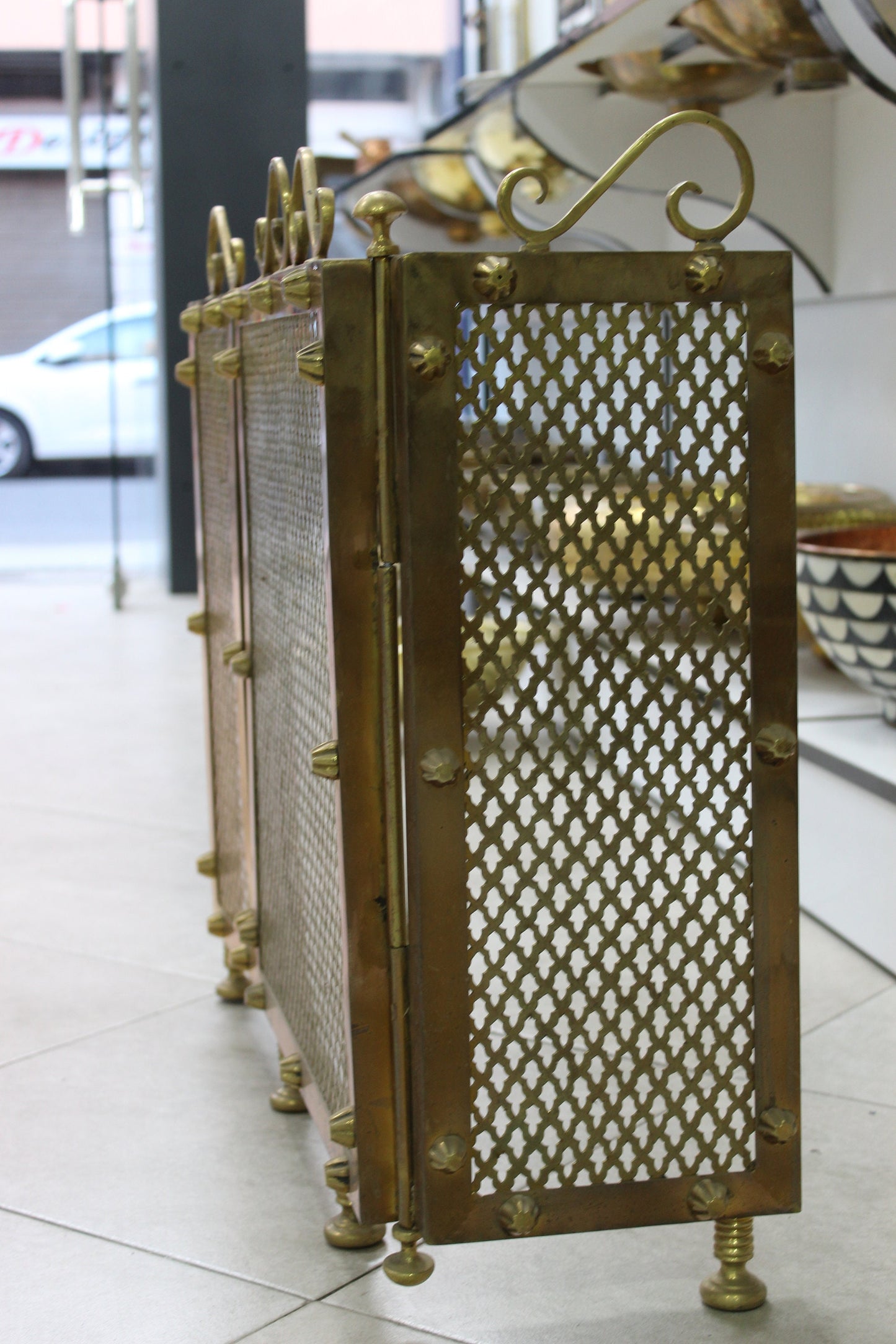Fireplace Accessories Screen , Fireplace Brass screen Solid Brass Fireplace screen.