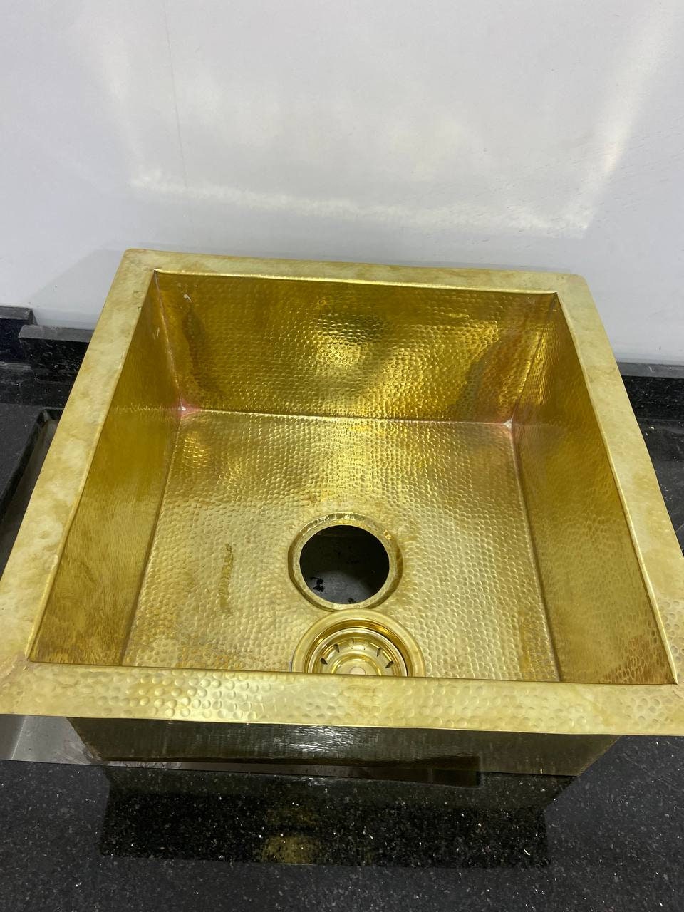 Unlacquered Brass Undermount Kitchen Sink, Rustic Bathroom or Kitchen Vanity Basin