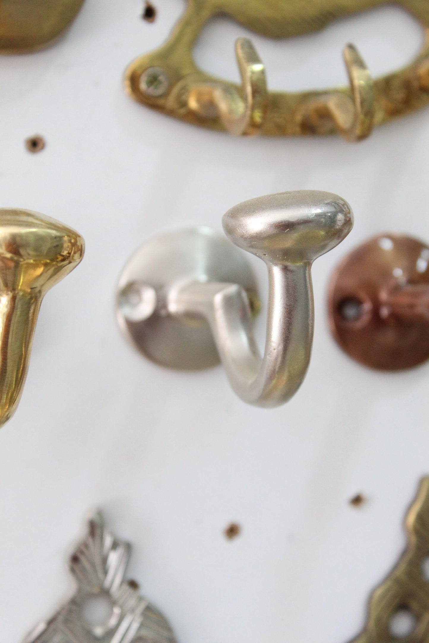 Rustic Wall Mounted Brass Hooks for Bathroom and Coat Hanging, Handcrafted with an Unlacquered Finish for a Timeless Look