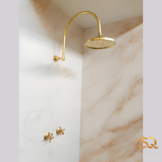 Unlacquered Solid Brass Shower, System Shower Set, Shower Head Antique Brass, Shower