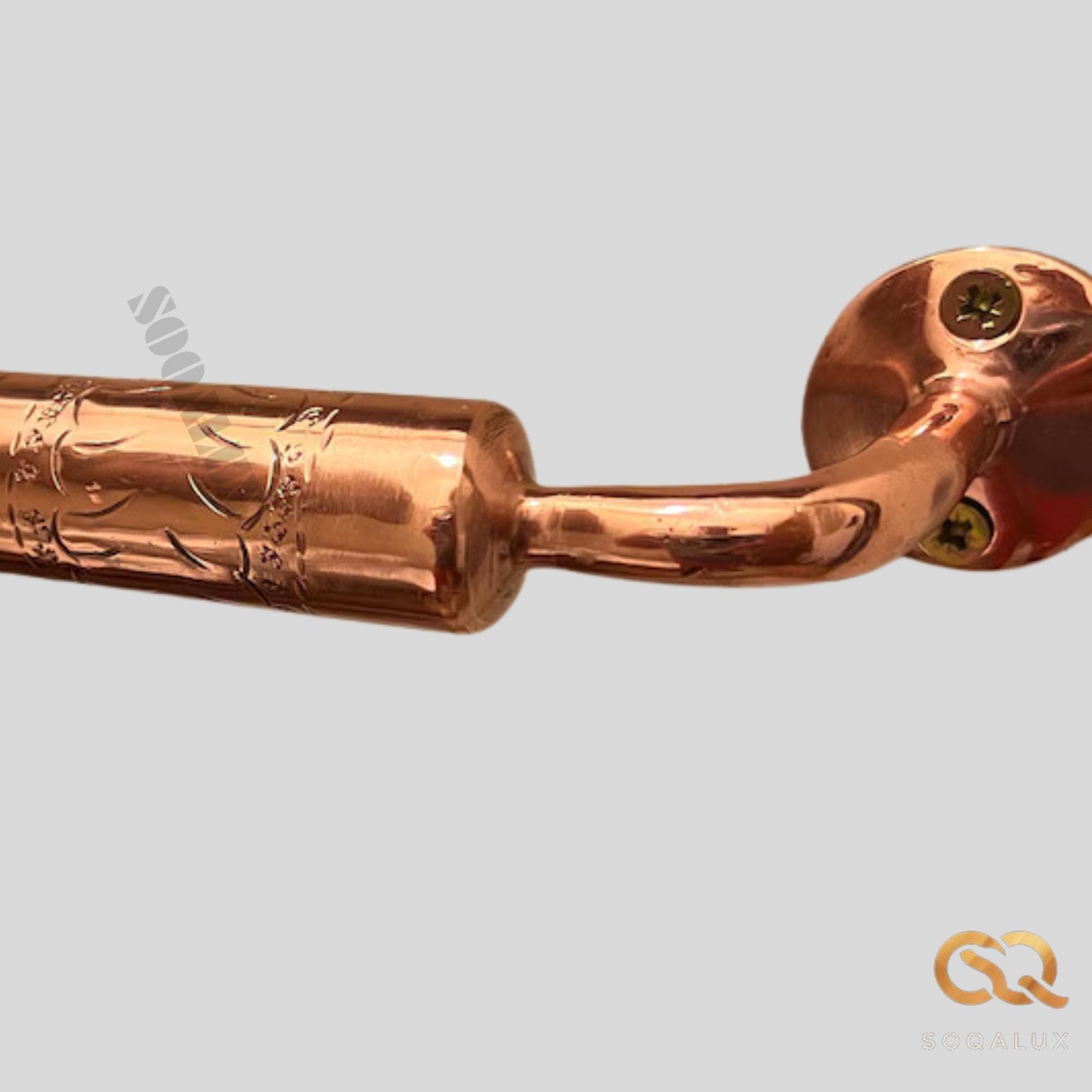 Engraved Solid Copper Towel Bar For Bathroom, wall Mounted Towel holder.