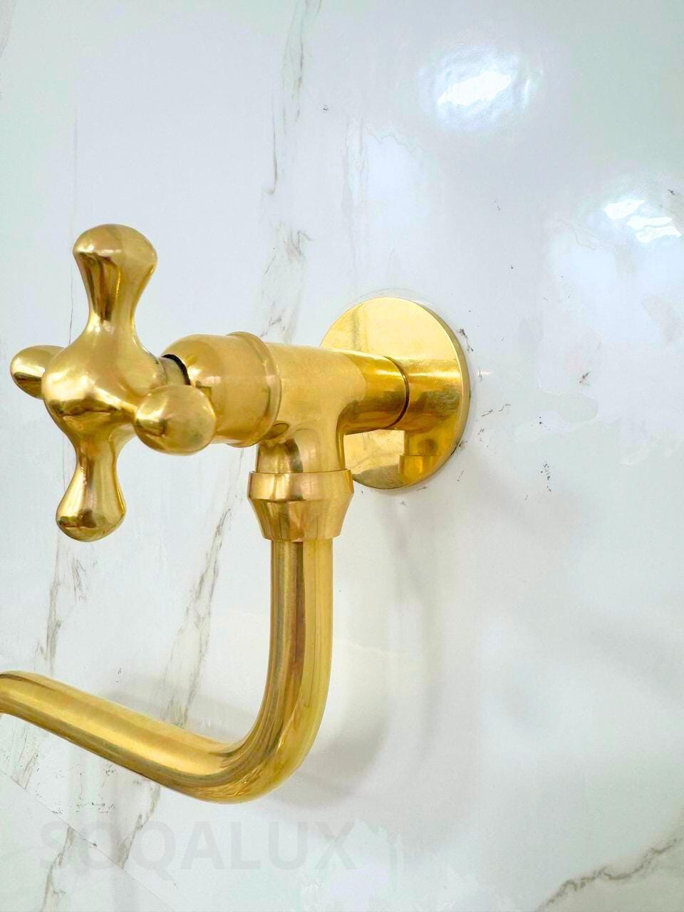 Unlacquered Brass Pot Filler Faucet, Kitchen Sink Faucet.