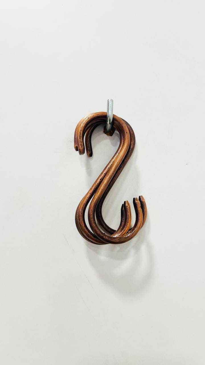 Unlacquered Solid Brass and copper S-Hooks, Kitchen Utensil.
