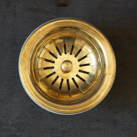 Unlacquered Brass Sink Drain – Solid Brass Strainer for Kitchen Sinks.