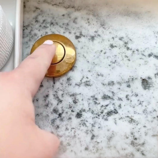 Unlacquered Brass Air Switch Kit for Garbage Disposal, Sink-Top On/Off Button, Single Outlet