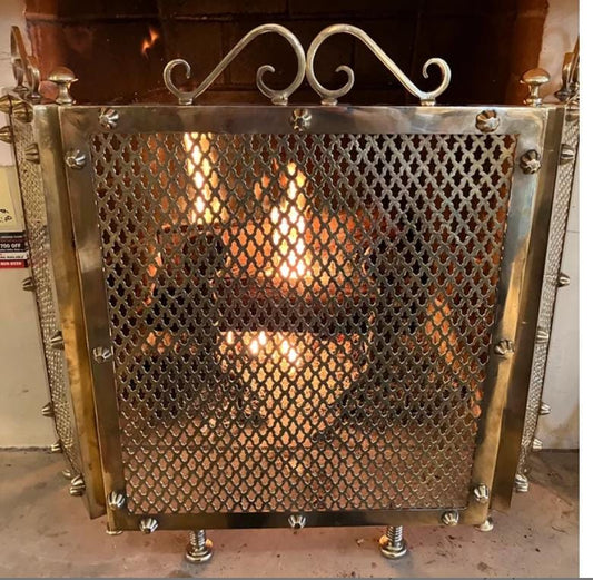 Fireplace Accessories Screen , Fireplace Brass screen Solid Brass Fireplace screen.