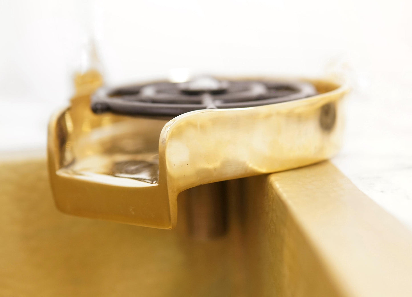 Unlacquered Brass Glass Rinser For Kitchen, Kitchen Sink Accessories.