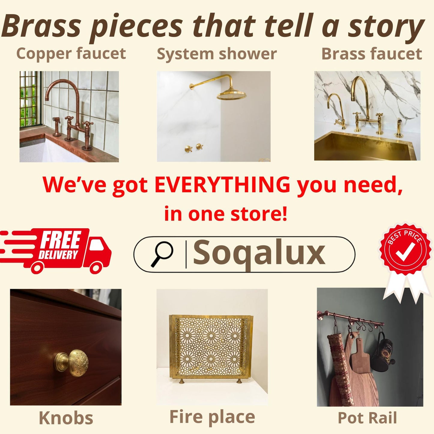 Unlacquered Solid Brass Freestanding Tub Filler, Floor Mounted with Hand Shower.