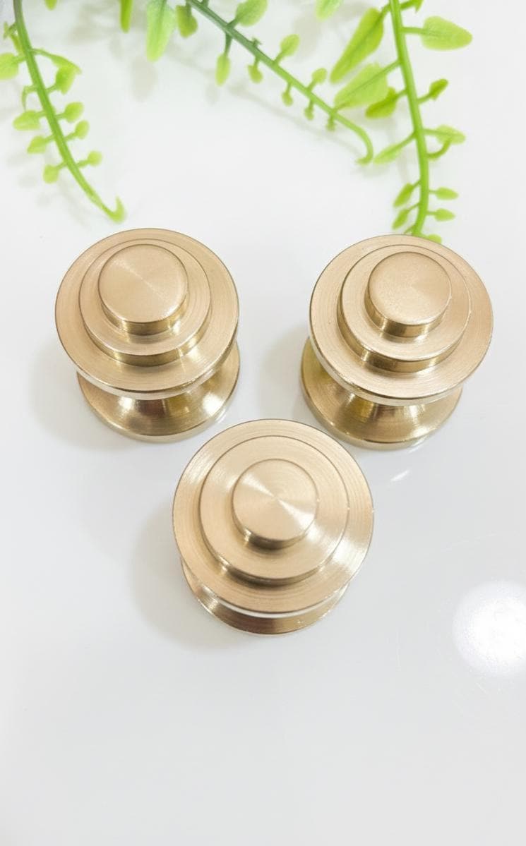 Unlacquered Brass Cabinet Knob, Round Ball Knob.