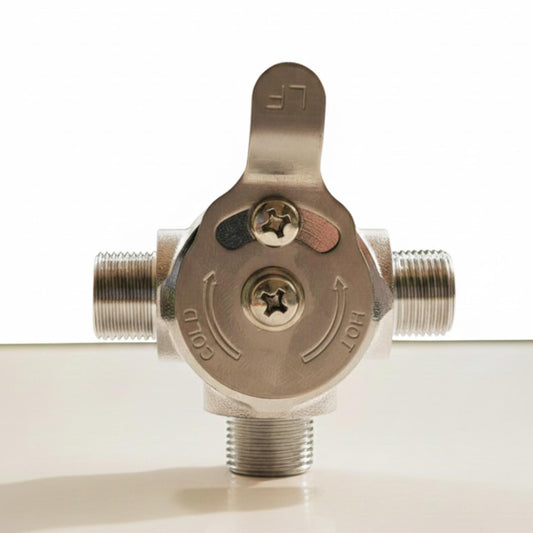 Manual Thermostatic Valve 1/2” – Hot and Cold Water Mixer for Shower, Sink & Tub.
