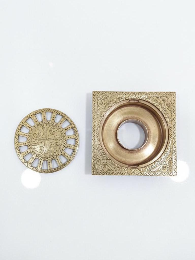 Engraved Brass Square Shower Floor Drain – Shower Accessory.