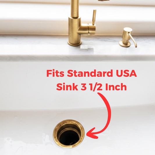 Unlacquered Solid Brass Kitchen Sink Drain Flange.