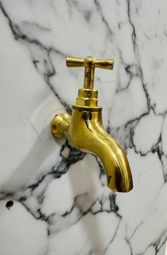 Unlacquered Solid Brass Tap, Single Handle Cold Water Faucet.