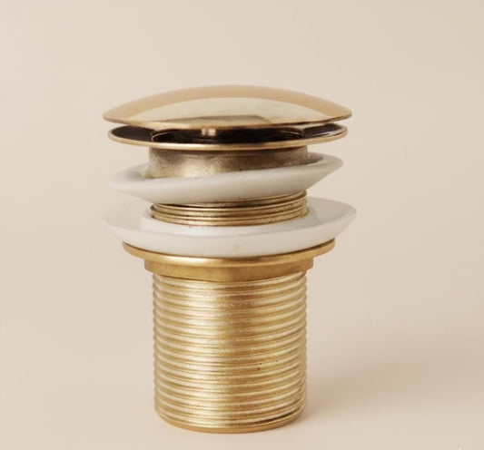 Unlacquered Brass Sink Strainer, Push Up Pop Up Drain.