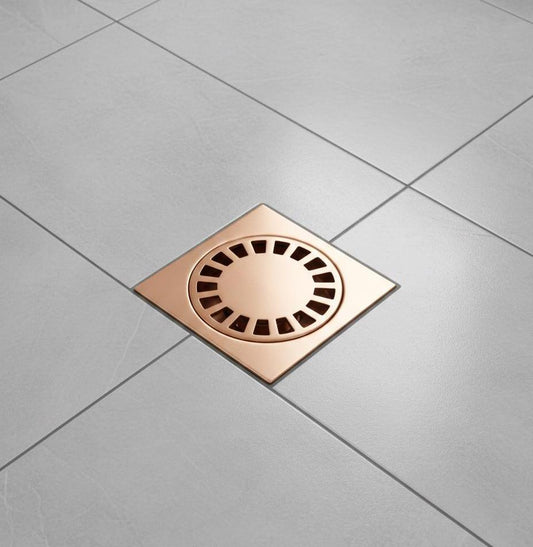 Unlacquered Square Solid Copper Shower Drain, Floor Drain.