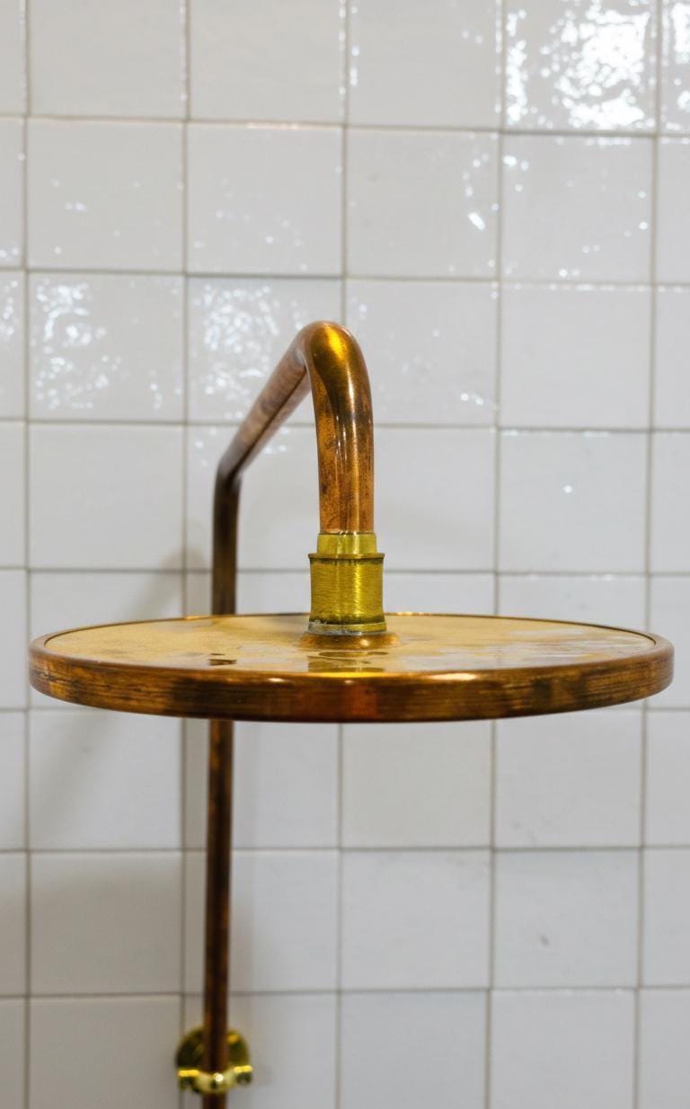 Unlacquered Solid Copper Outdoor System Shower Set, Garden Shower.