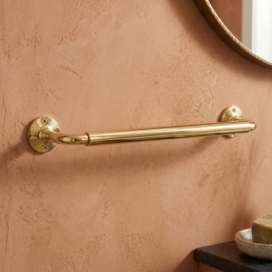 Unlacquered Brass Towel Bar- wall mounted towel