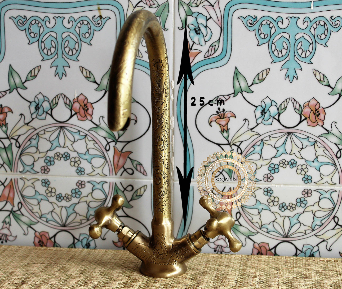 Engraved bronze Finish Bathroom Brass Faucet - Farmhouse & Vessel Sink