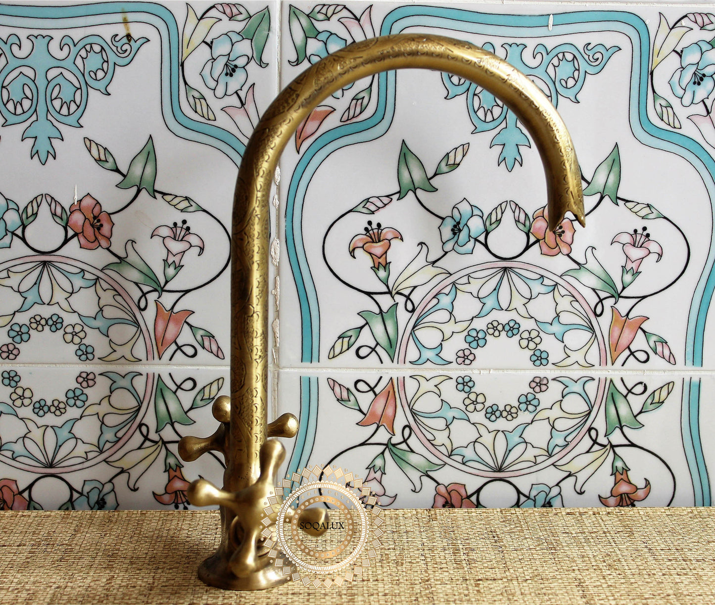 Engraved bronze Finish Bathroom Brass Faucet - Farmhouse & Vessel Sink