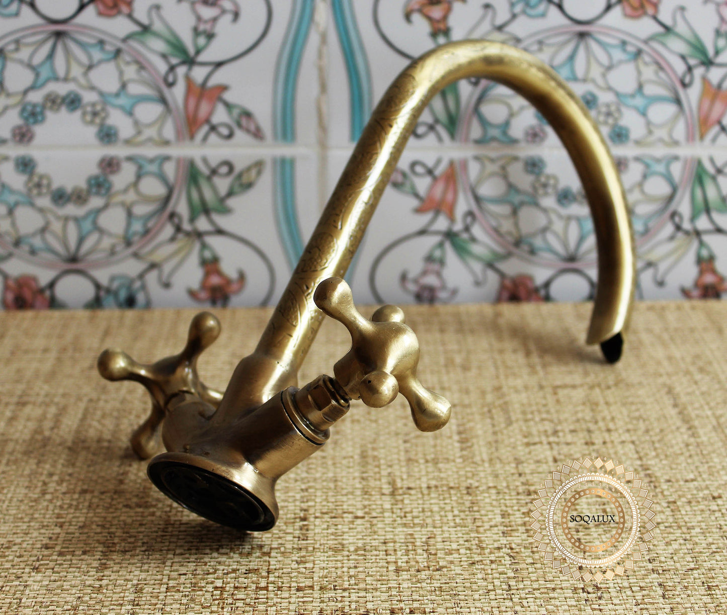 Engraved bronze Finish Bathroom Brass Faucet - Farmhouse & Vessel Sink