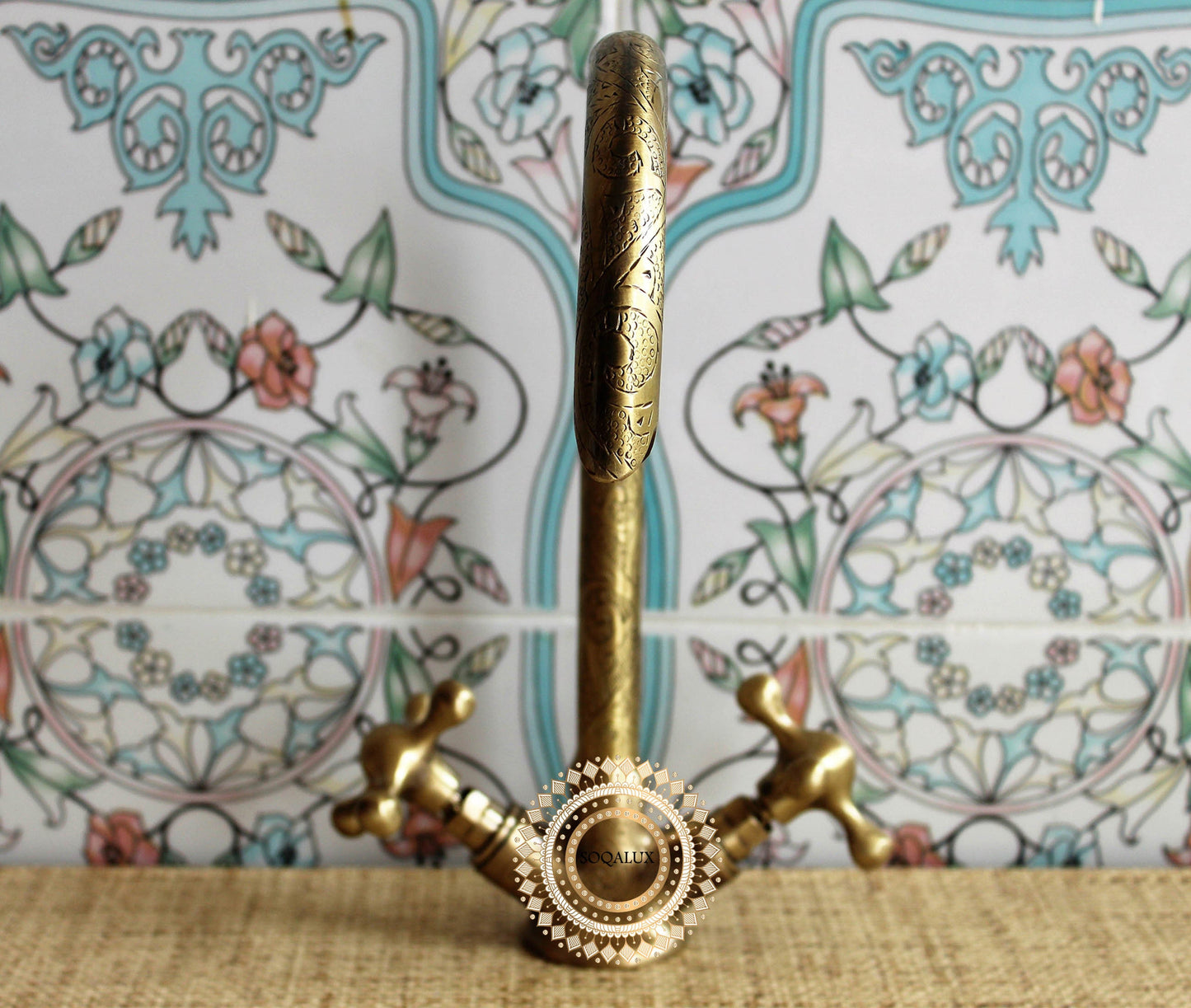 Engraved bronze Finish Bathroom Brass Faucet - Farmhouse & Vessel Sink