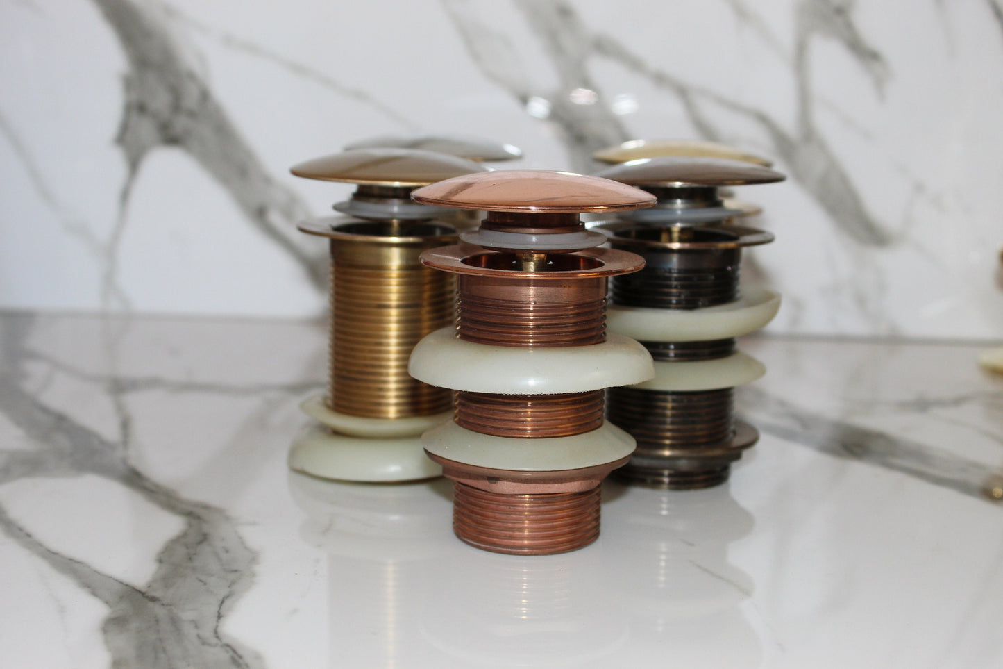 Unlacquered Brass Bathroom Sink Pop Up Drain.
