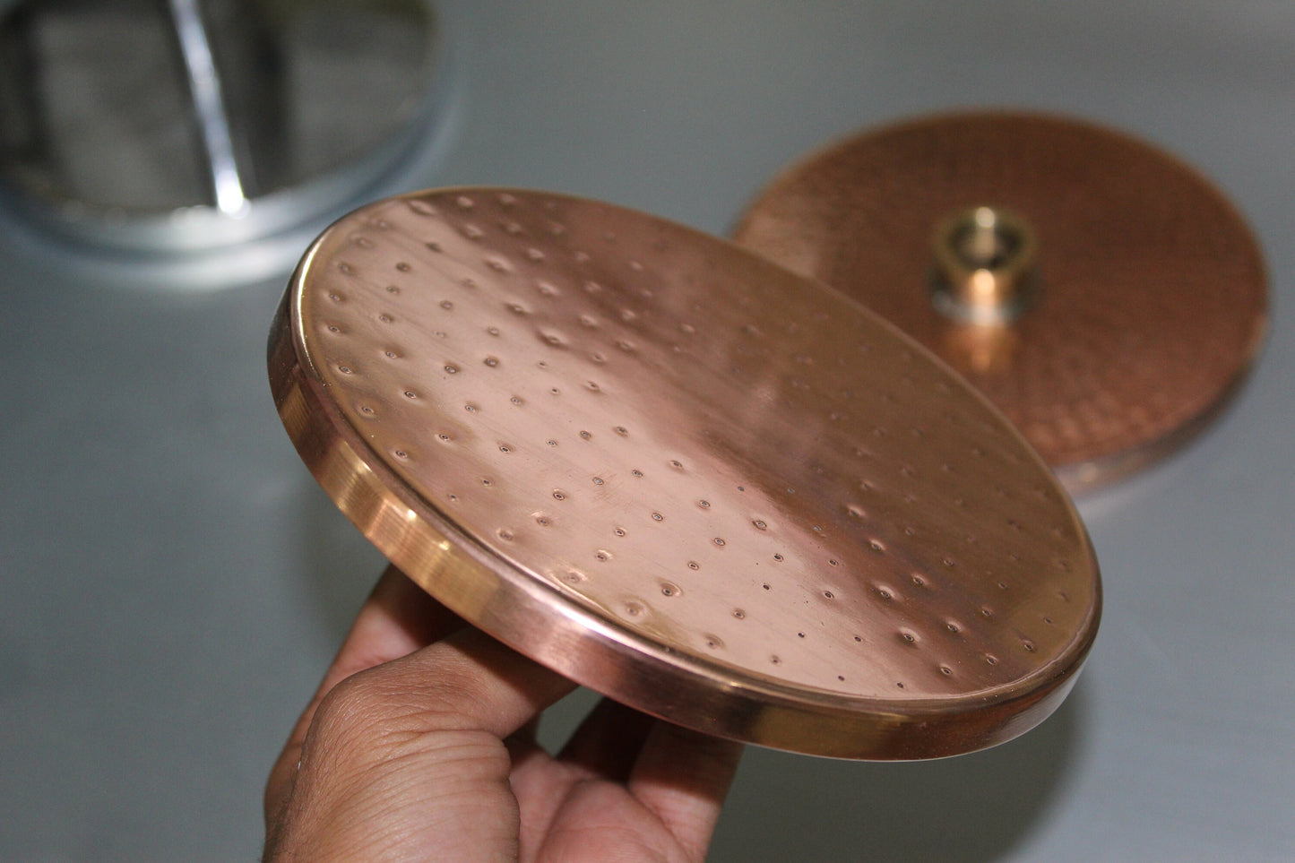 Unlacquered Solid Copper Rain Shower Head, Outdoor showerHead.