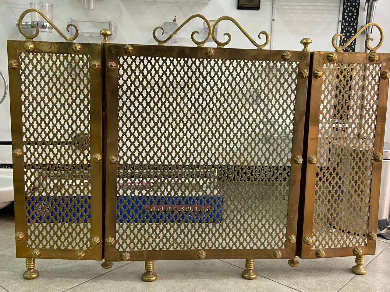 Fireplace Accessories Screen , Fireplace Brass screen Solid Brass Fireplace screen.