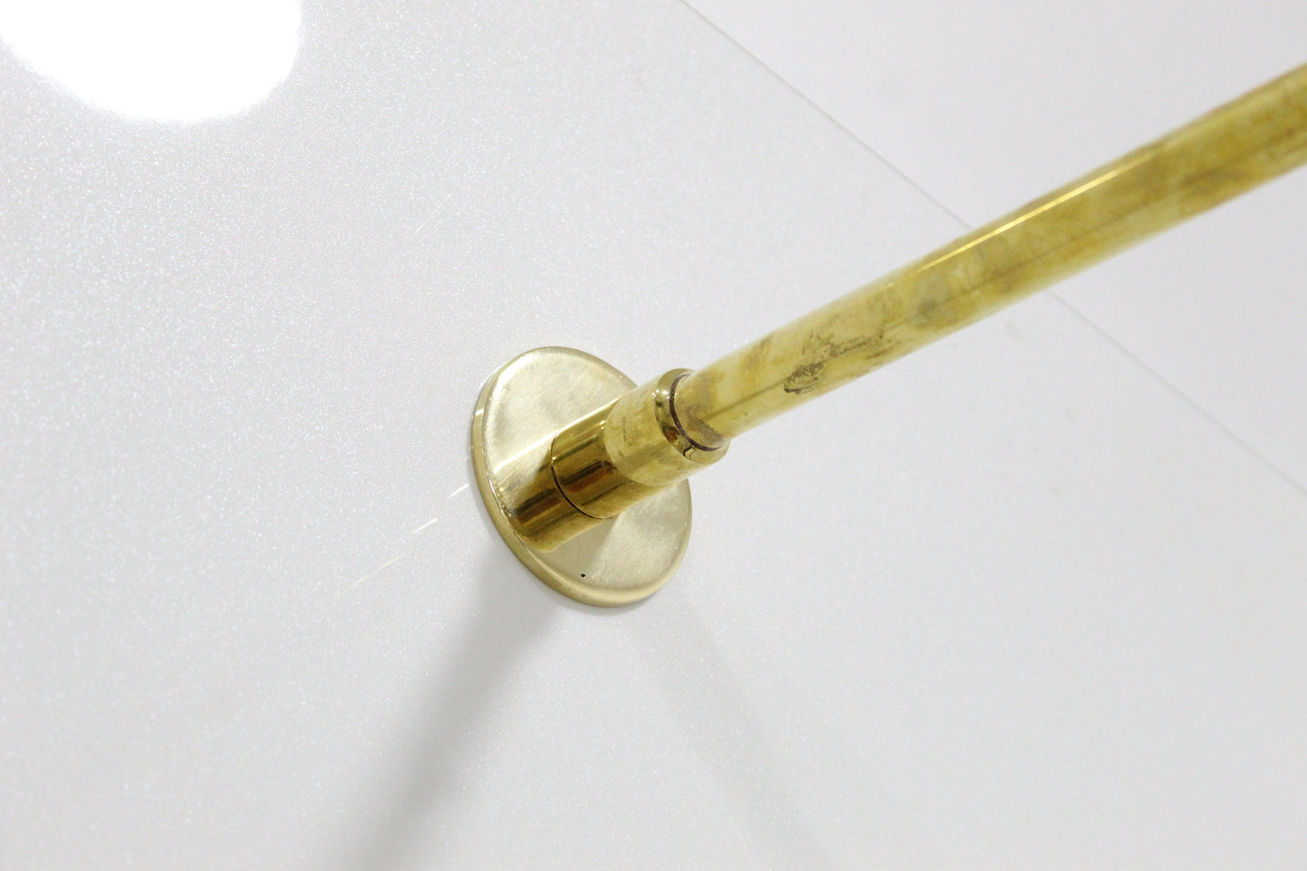 Unlacquered Solid Brass Shower Head - Round ShowerHead with Arm Extension.