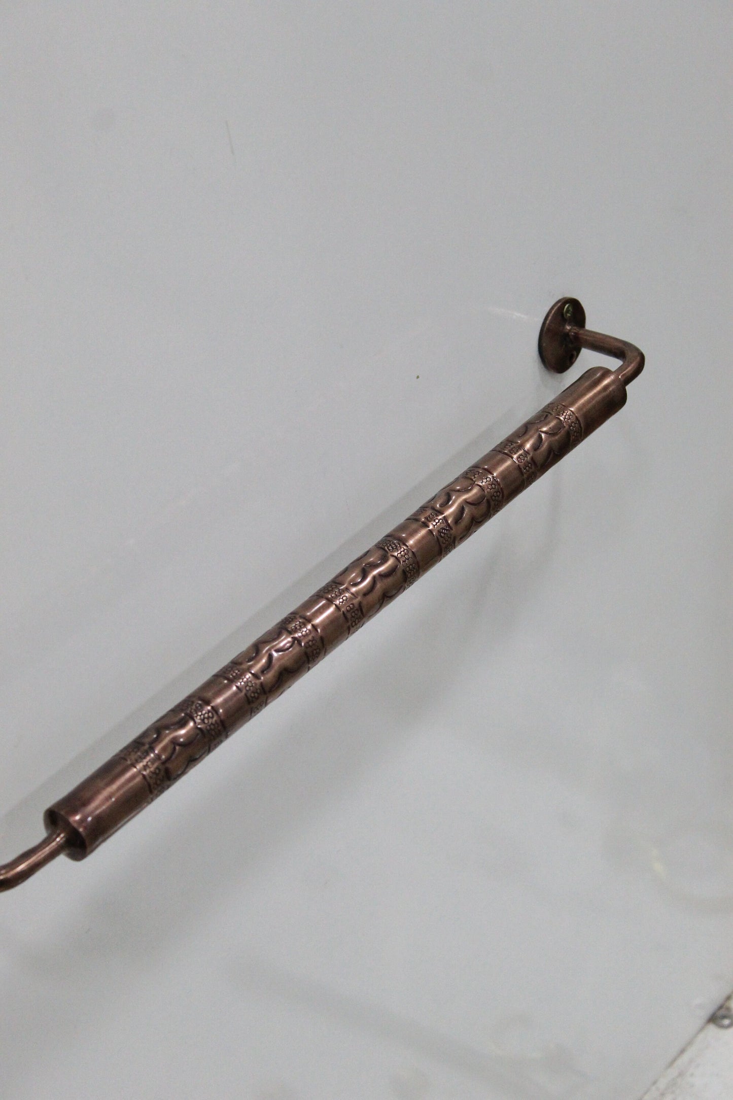 Handcrafted Engraved Solid Copper Bathroom Towel Bar, Hand towel holder.