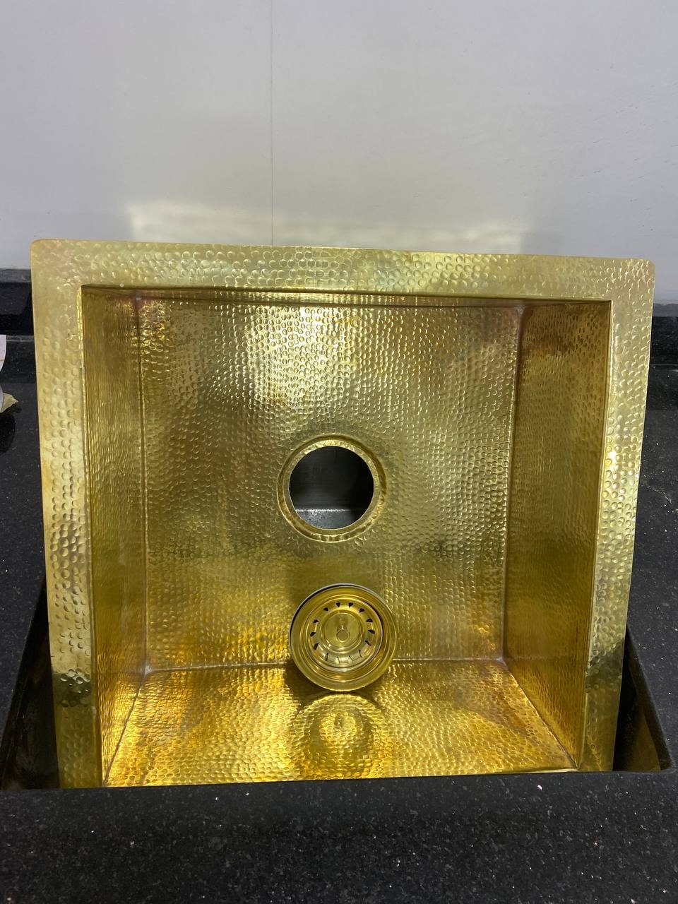Unlacquered Brass Undermount Kitchen Sink, Rustic Bathroom or Kitchen Vanity Basin