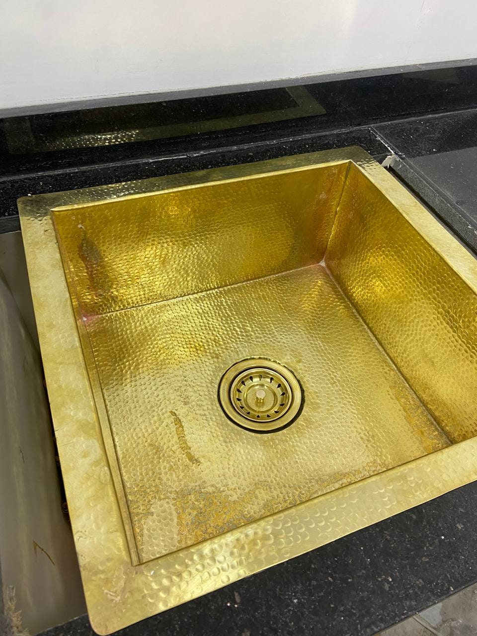 Unlacquered Brass Undermount Kitchen Sink, Rustic Bathroom or Kitchen Vanity Basin