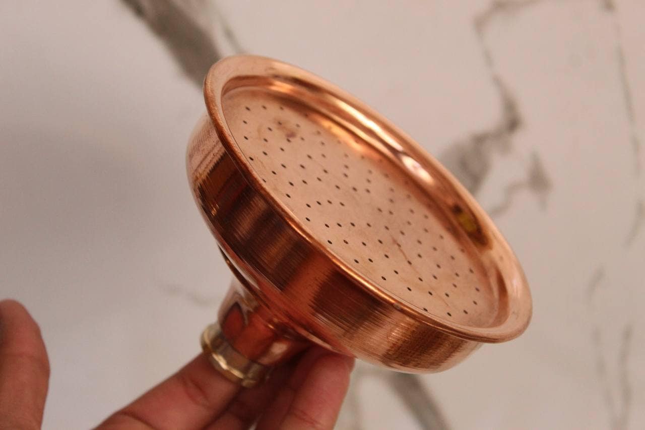 Unlacquered Solid Copper Shower Head, Rain showerhead.