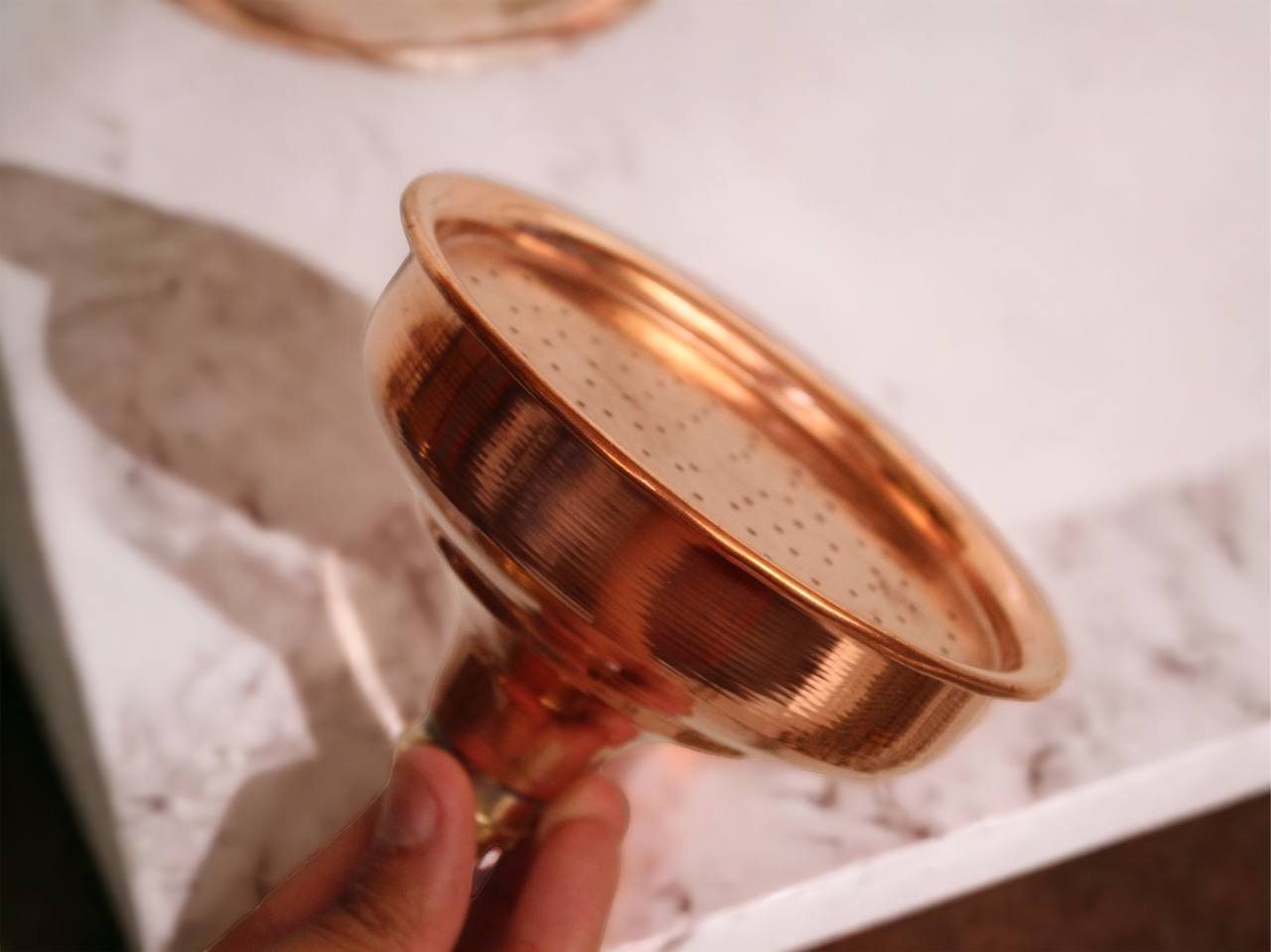 Unlacquered Solid Copper Shower Head, Rain showerhead.