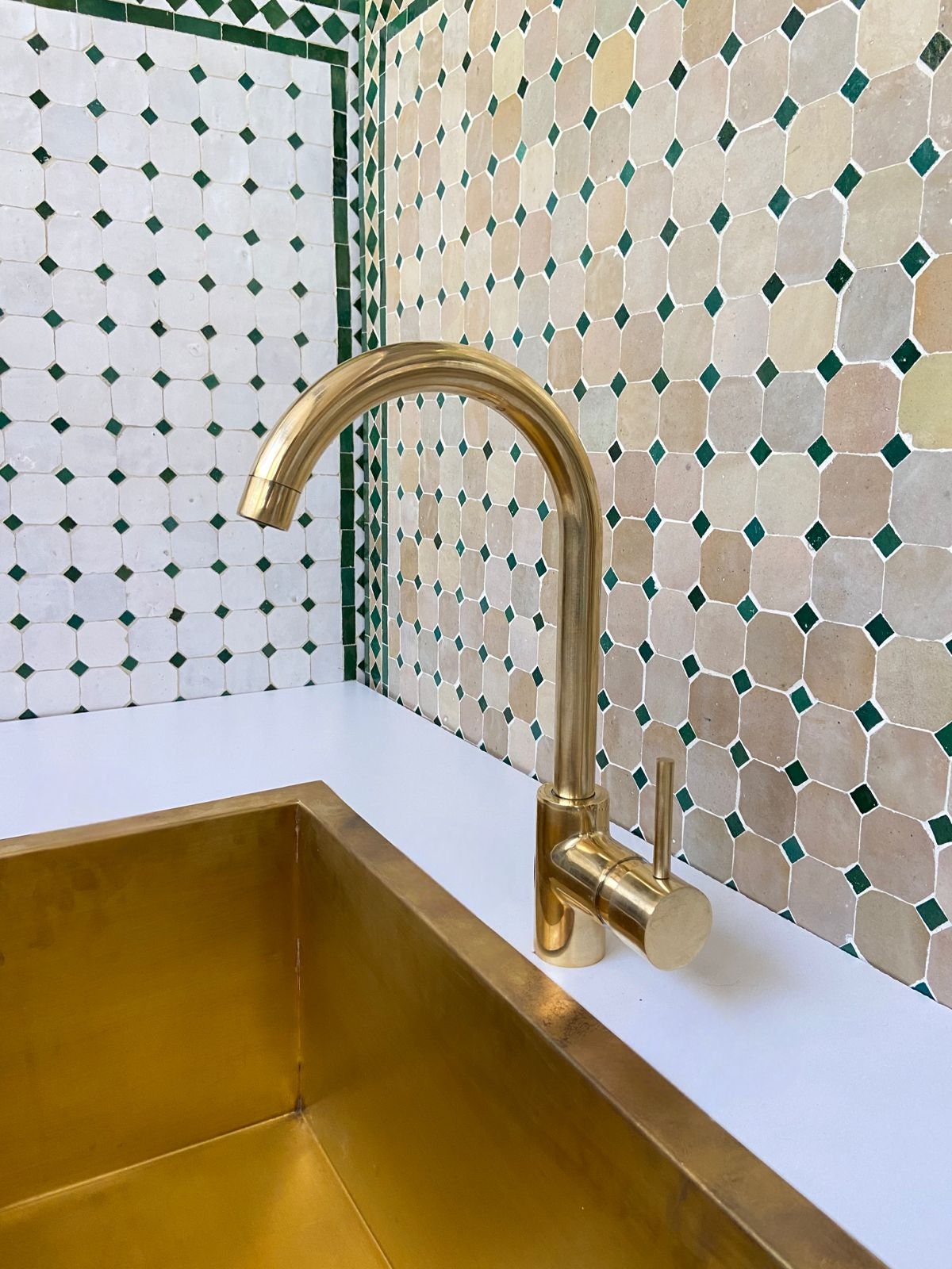 Unlacquered Brass Single Hole Faucet, Brass kitchen faucet, Sink faucet, kitchen sink.