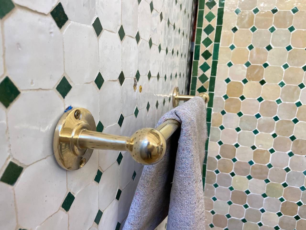 Unlacquered Brass Towel Bar for bathroom, Brass towel racks, Towel holder.