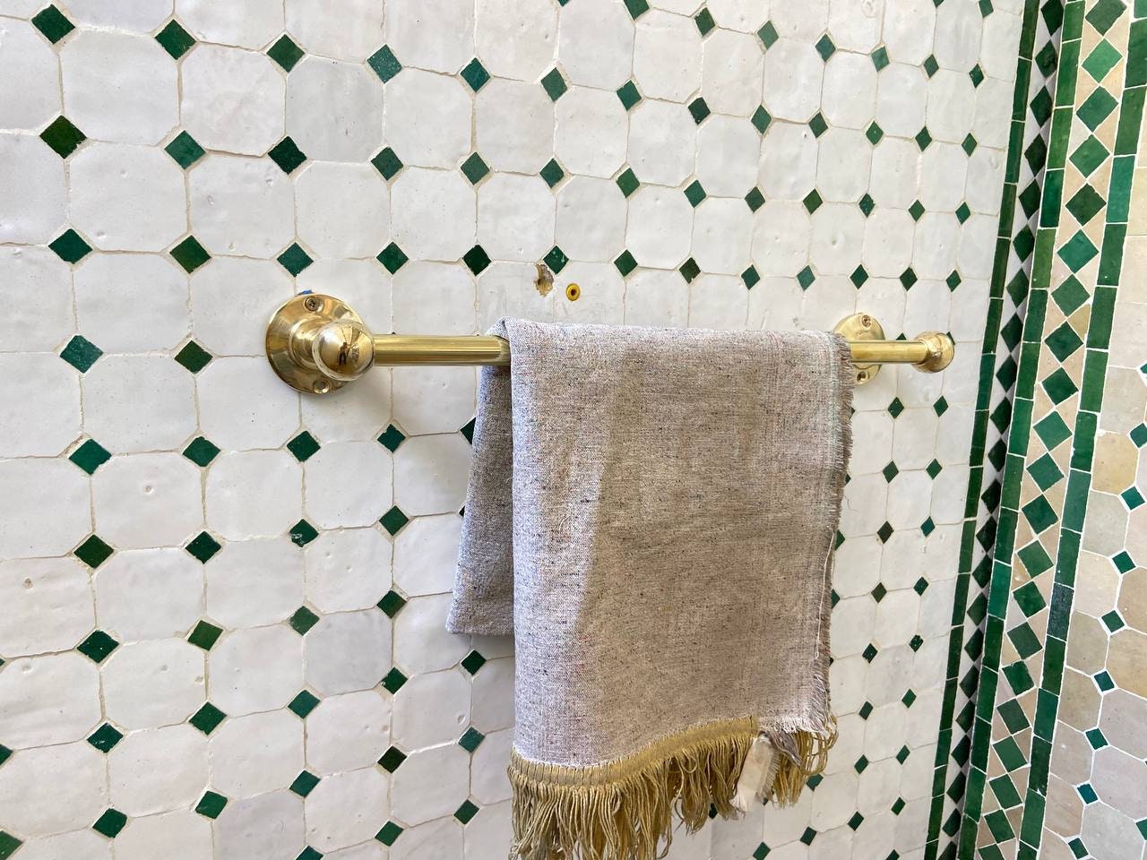 Unlacquered Brass Towel Bar for bathroom, Brass towel racks, Towel holder.