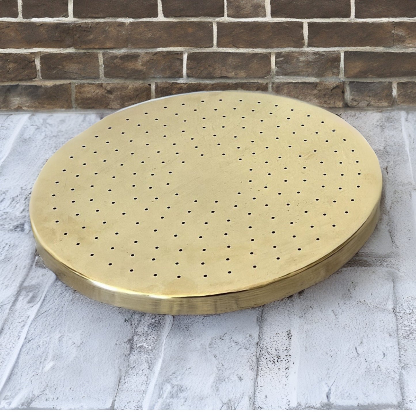Unlacquered Solid Brass Shower Head, Indoor Outdoor Shower Fixture