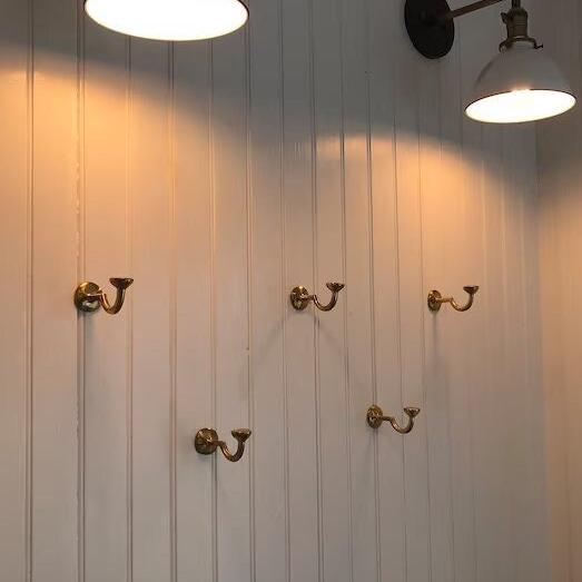 Rustic Wall Mounted Brass Hooks for Bathroom and Coat Hanging, Handcrafted with an Unlacquered Finish for a Timeless Look