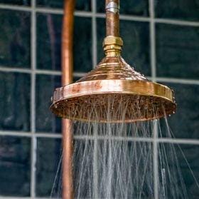 Unlacquered Solid Copper Shower Head, Rain showerhead.