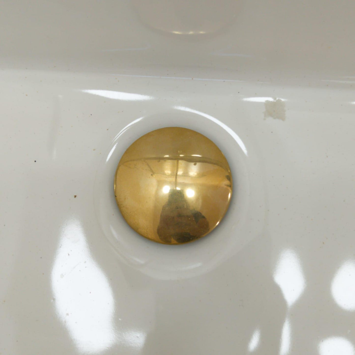 Unlacquered Brass Sink Strainer, Push Up Pop Up Drain.