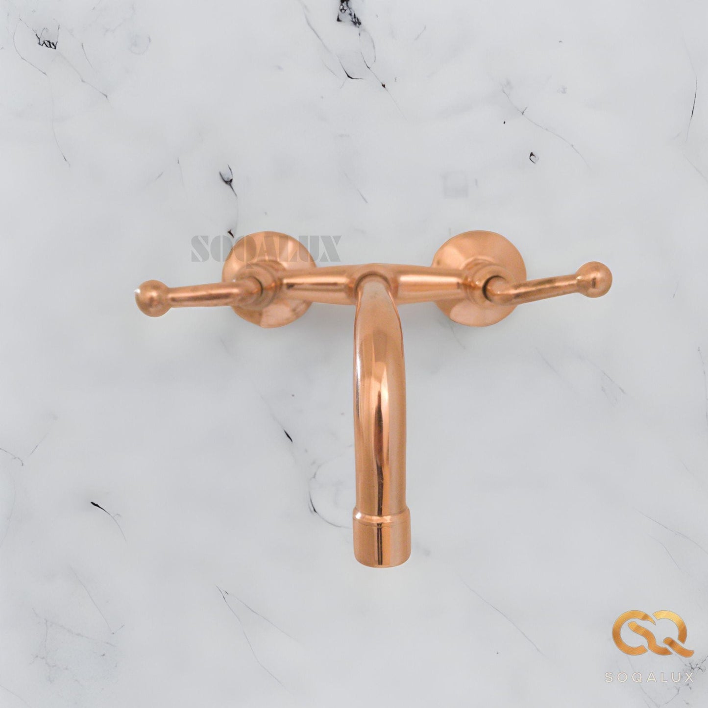 Unlacquered Brass Copper Wall-Mount Sink Faucet