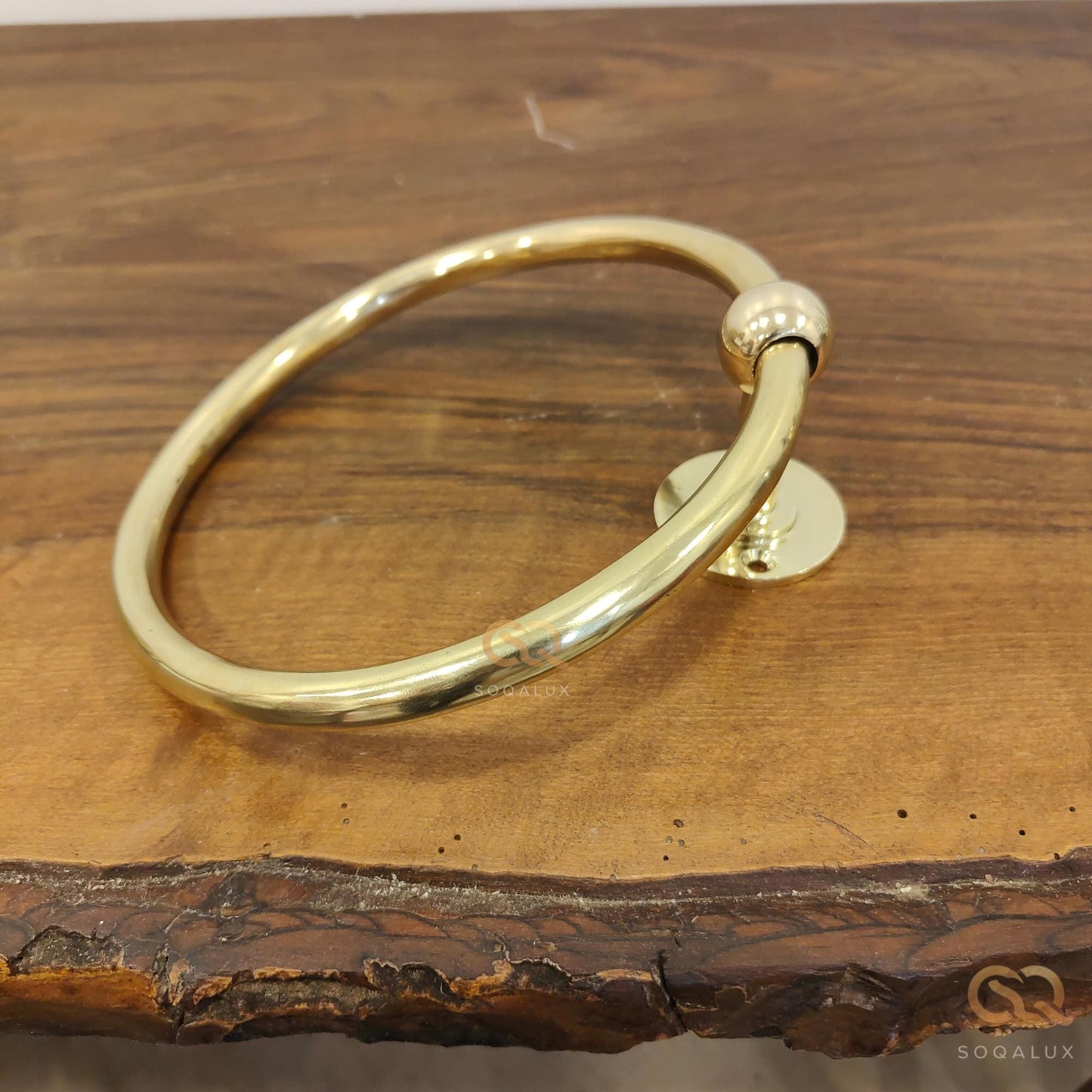 Unlacquered Brass Towel Ring, Bathroom Hand Towel Holder.