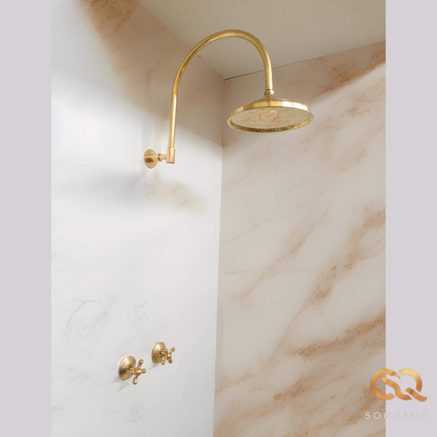 Unlacquered Solid Brass Shower, System Shower Set, Shower Head Antique Brass, Shower