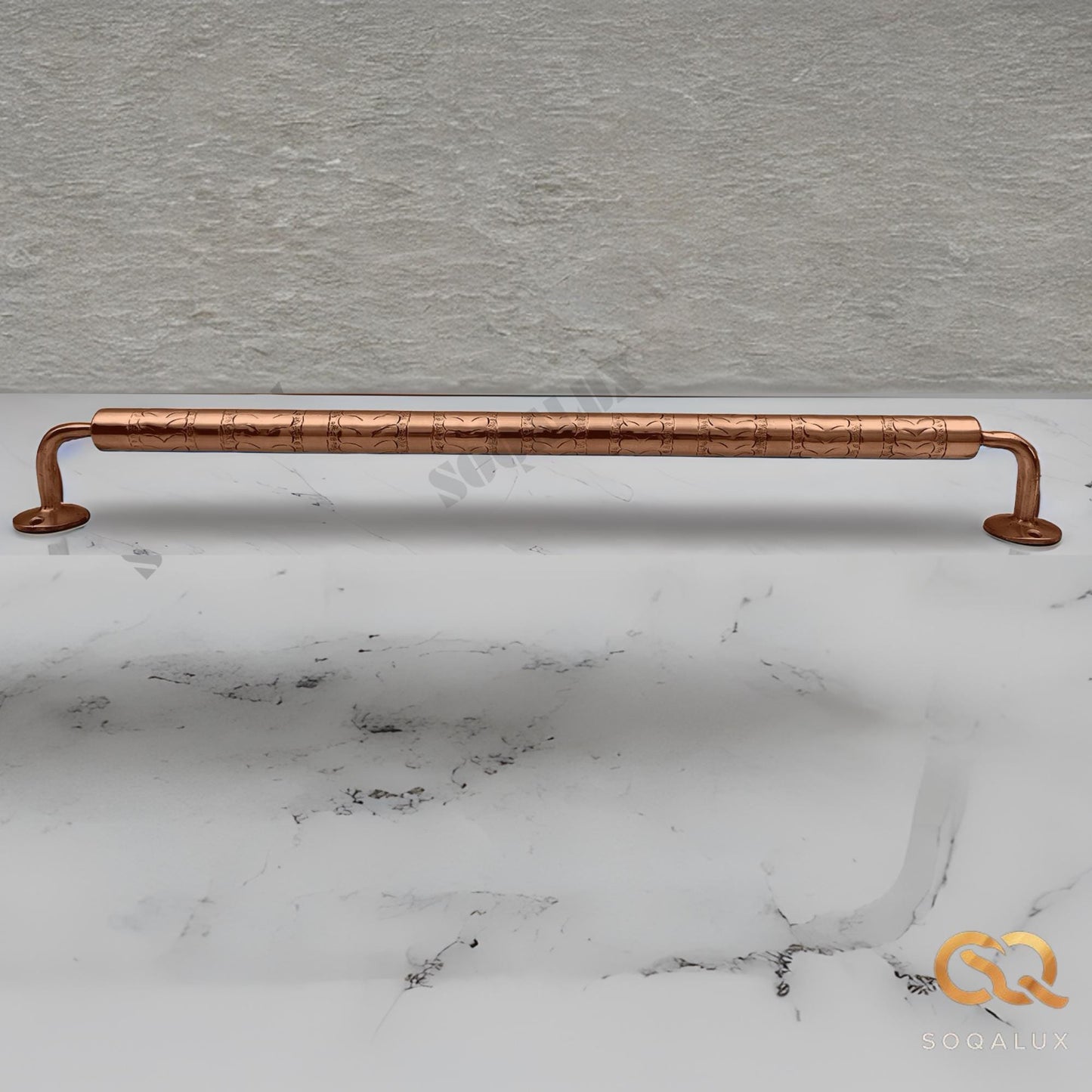 Engraved Solid Copper Towel Bar For Bathroom, wall Mounted Towel holder.