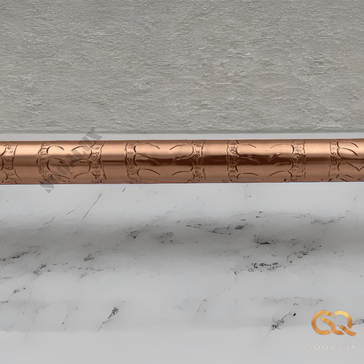 Engraved Solid Copper Towel Bar For Bathroom, wall Mounted Towel holder.