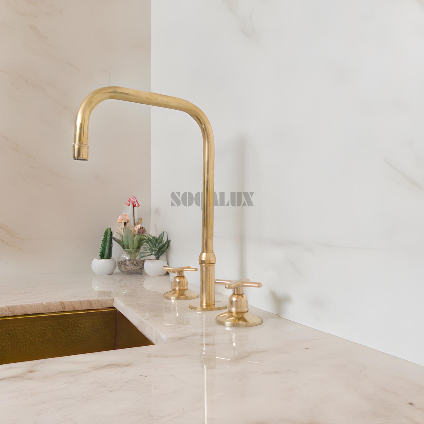 Unlacquered Solid Brass faucet, Vanity Sink Faucet