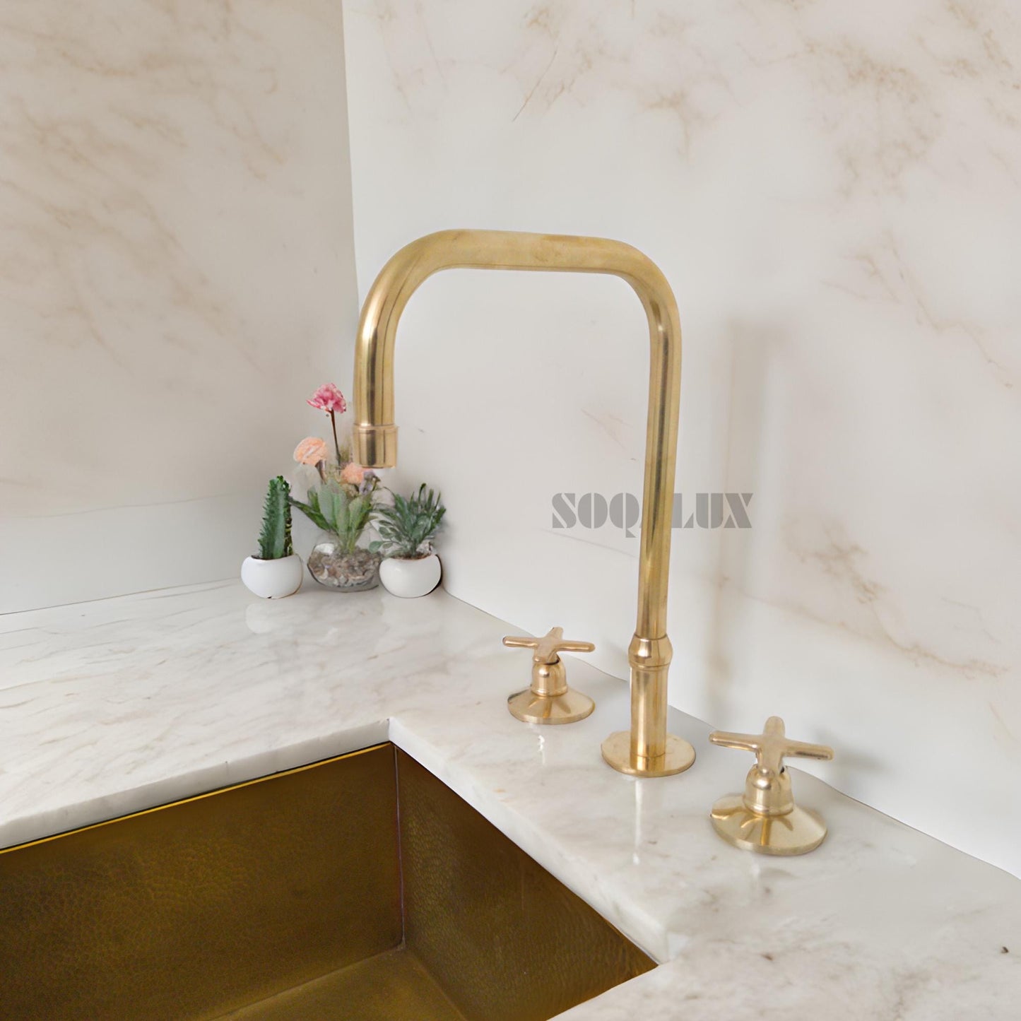 Unlacquered Solid Brass faucet, Vanity Sink Faucet