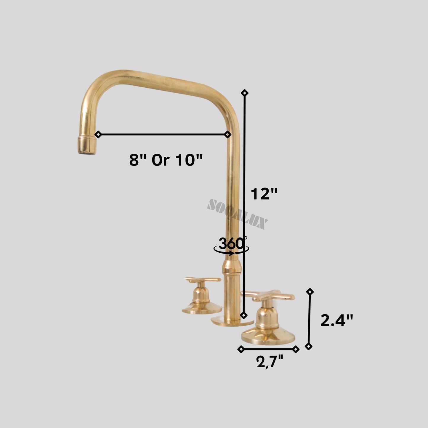 Unlacquered Solid Brass faucet, Vanity Sink Faucet