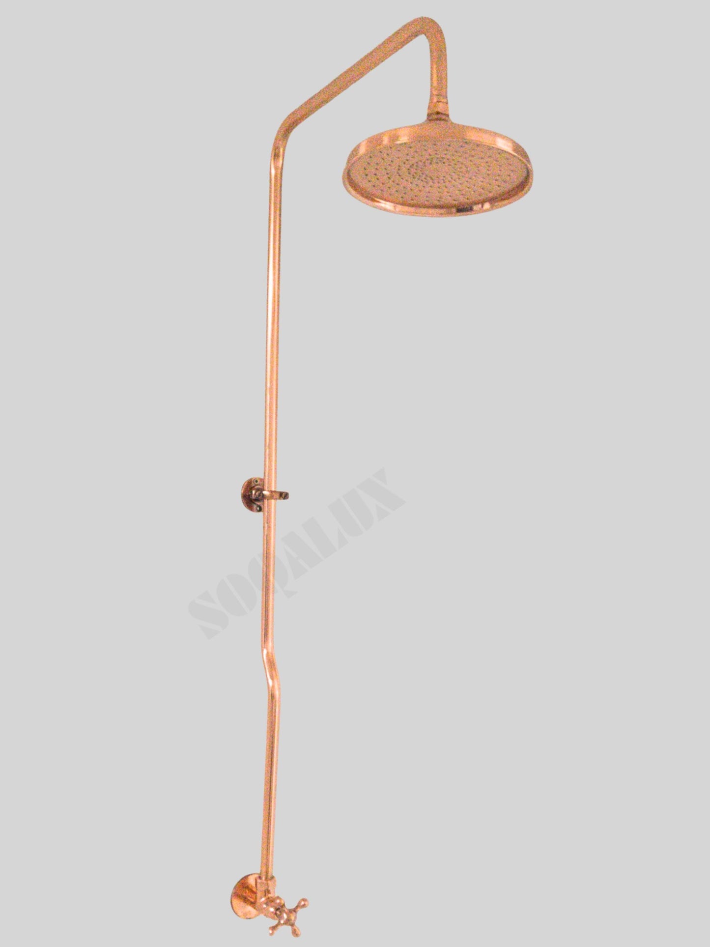 Unlacquered Aged Copper Shower Set, Rainfall Copper ShowerHead.